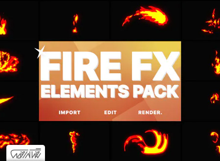 پروژه آماده داوینچی ریزالو افکت های آتش - Flash FX Fire Elements DaVinci Resolve 